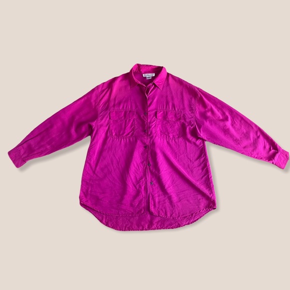 Vintage Silk Button Up Top - Picture 3 of 5